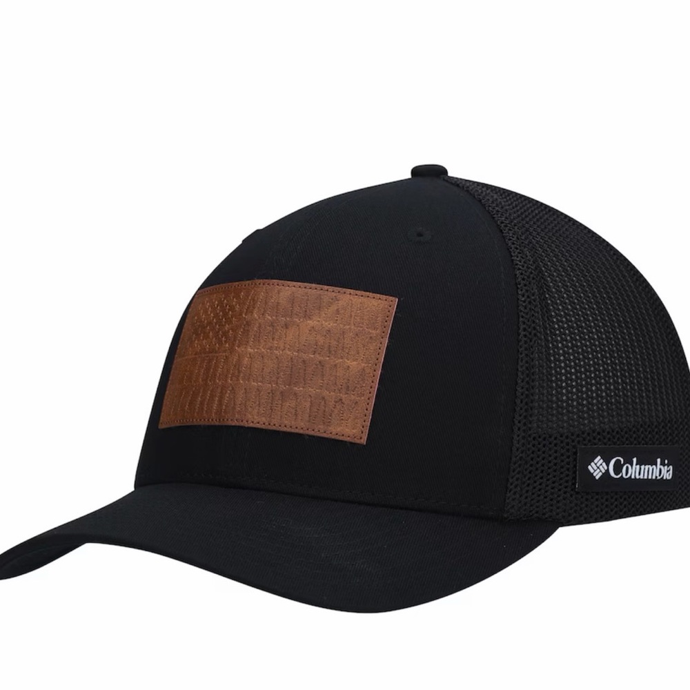 Columbia Black Hat with Brown Patch